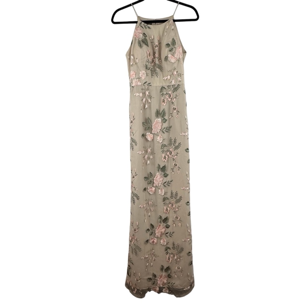 Jenny Yoo Cream Halter Maxi Gown for Weddings - Picture 2 of 16